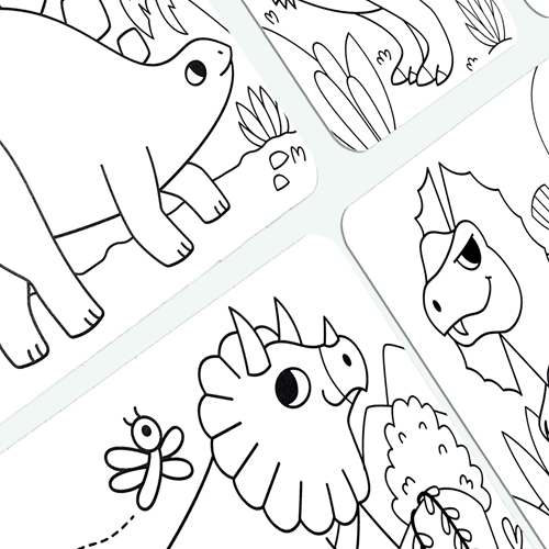 Ooly coloring activity dino patterns - 12 hidden art cards-3