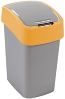 Curver Flip Bin trash can 50L silver orange plastic modern