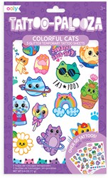 Ooly temporary tattoos colorful cats - Tattoo Palooza kids tattoos