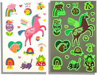 Ooly temporary glow tattoos toy - Magic Moonbeams set of 3 sheets