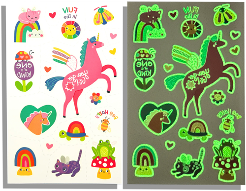 Ooly temporary glow tattoos toy - Magic Moonbeams set of 3 sheets