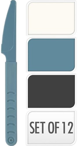Excellent Houseware knife set plastic 12 pieces 18.5 cm multi color