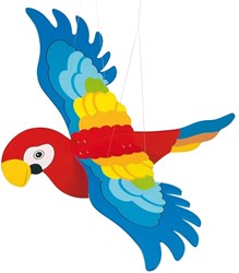 Goki wooden parrot flying figure - colorful mobile toy 65 cm