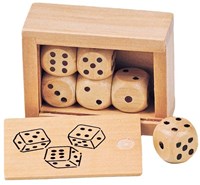 Goki dice set wood in wooden box game