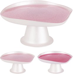 Home & Styling cake stand glass pink glitter 21cm party table decoration