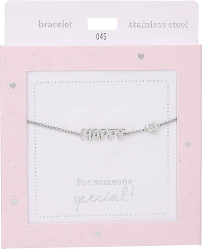 Depesche bracelet silver Heart of Gold Happy - women's jewelry gift