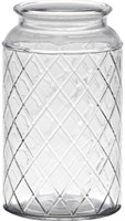 Brussel vaas glas met motief Ø10xh18cm