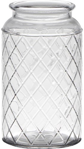 Brussel vaas glas met motief Ø10xh18cm