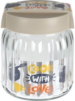 Excellent Houseware glass storage jar 1L with lid kitchen organizer