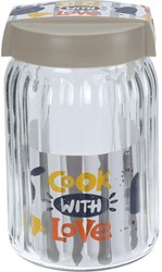 Excellent Houseware glass storage jar 1400ml with lid kitchen organizer