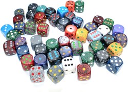 Chessex dice set - 50 assorted speckled 16mm D6 dice