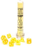 Chessex dice Borealis Polyhedral Canary/White Luminary set 7 pieces