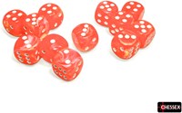 Chessex dice set 16mm Dahlia/white Luminary - 12 pieces