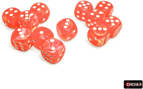 Chessex dice set 16mm Dahlia/white Luminary - 12 pieces