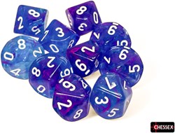 Chessex dice Nebula Aura/white Luminary D10 set - 10 pieces
