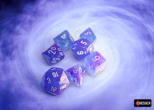 Chessex dice Nebula Aura white Luminary set 7 pieces polyhedral-2