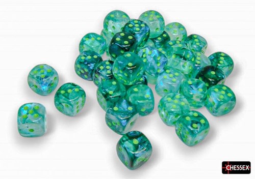 Chessex dice Borealis 12mm d6 kelp light green Luminary set 36 pieces