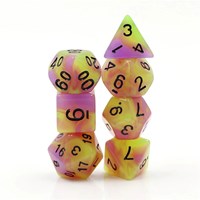 Foam Brain Games dice Glow in the Dark Tulip RPG set