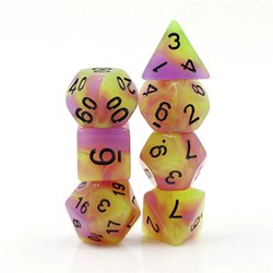 Foam Brain Games dice Glow in the Dark Tulip RPG set