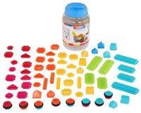 Bristle Blocks construction set 80 pieces in storage pot - colorful building toy