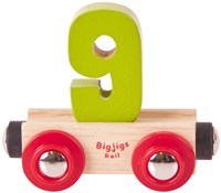BigJigs number wagon wooden train number 9 colorful toy