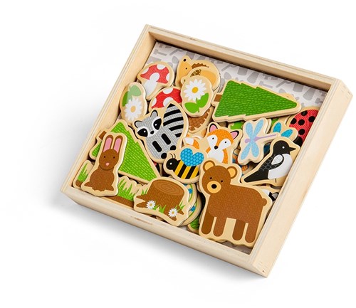 BigJigs magnetic toy wooden forest animals - 35 pieces magnets-3