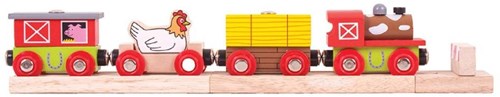 BigJigs wooden train Farmyard - farm toy train set