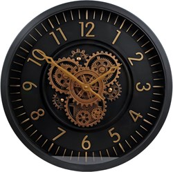 Radarklok Vincent wall clock black gold metal vintage industrial 46cm