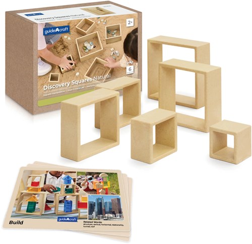 Guidecraft educational toy Discovery Squares - Natural multicolor cardboard
