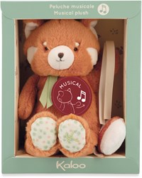 Kaloo music plush panda red - soft cuddly toy for babies