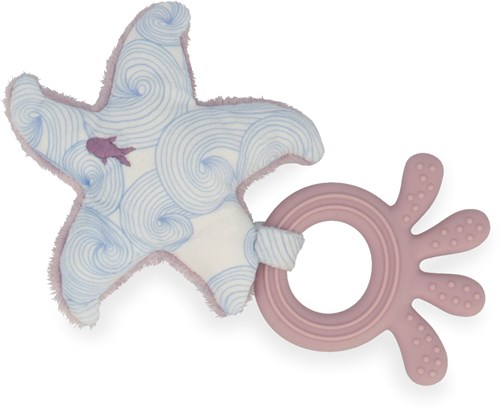 Kaloo teething ring starfish - silicone baby teether toy with plush