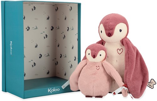 Kaloo plush penguin pink - Complices duo cuddly toy gift set