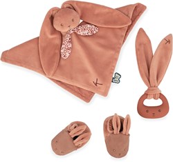 Kaloo baby gift set - Lapinoo terracotta cuddly toy, teether and booties