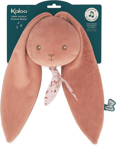 Kaloo cuddly bunny music box terracotta - baby toy recycled-3