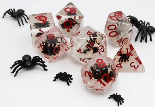 Foam Brain Games dice set Black Widow for RPG games