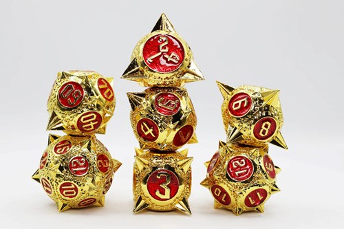Foam Brain Games dice Meteor Storm Solar Ruby metal RPG set