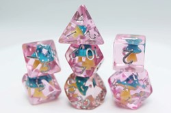 Foam Brain Games dice set Blue Mushroom for roleplaying games