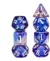 Foam Brain Games dice Glimmer Night RPG set - roleplay accessory