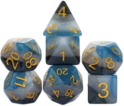 Foam Brain Games dice set Denim Swirls for RPG games