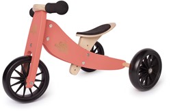 Kinderfeets 2-in-1 wooden balance bike & tricycle from 1 year Tiny Tot - Coral
