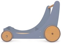 Kinderfeets 2-in-1 Wooden Storage Cart & Walker - Slate Blue-3