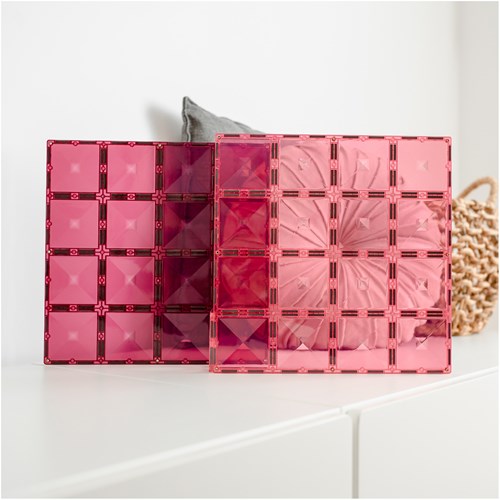 Connetix Magnetic Tiles Base Pink Berry 2 Pieces-3