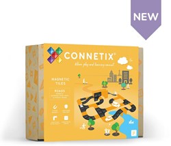 Connetix magnetic toy roads ramps intersections 16 pieces black