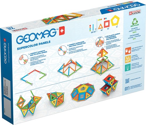 Geomag magnetic construction toy Supercolor Panels recycled 78 pieces-2