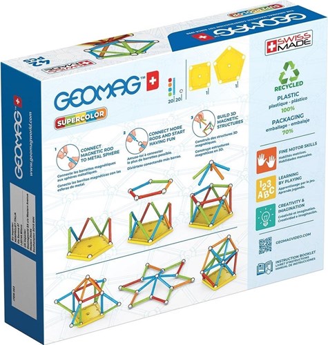 Geomag magnetic construction toy Supercolor Recycled 42 pieces-3