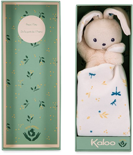Kaloo comforter bunny - white plush baby blanket eco-friendly gift