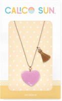 Calico Sun heart necklace - colourful adjustable kids necklace