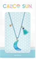 Calico Sun kids jewelry necklace moon glitter adjustable