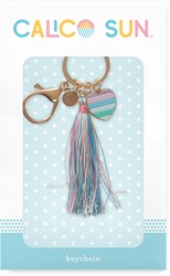 Calico Sun keychain heart with pompom - colorful accessory