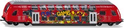 Siku Double-Decker Train Toy - metal train 1:87 red graffiti